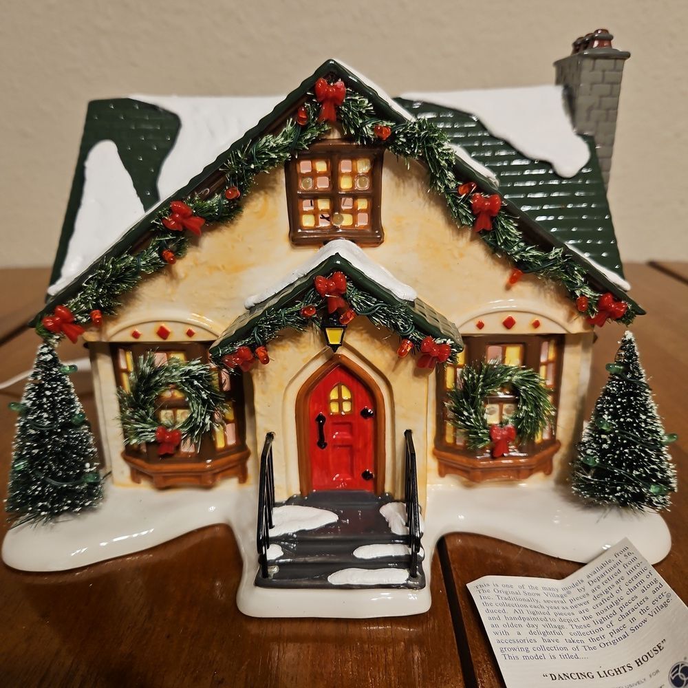 Department 56 Snow Village Dancing Lights House Building - Picture 3 of 9
